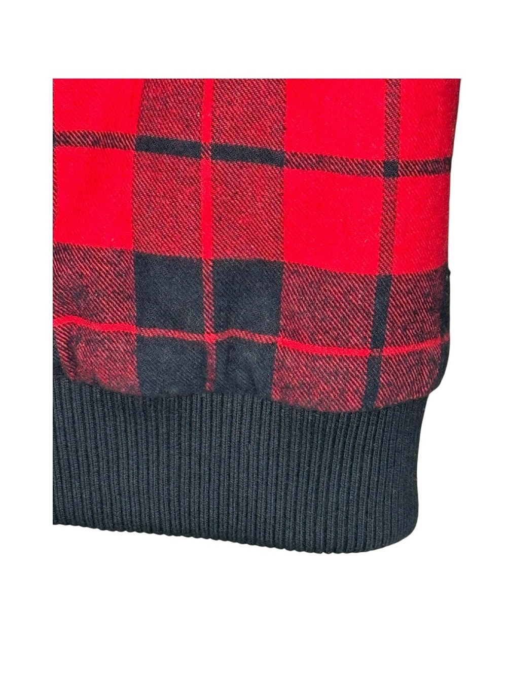 Y2K: UNIF 𖤐 Plaid Reversible Baddie Bomber Jacket 𖤐 Red Buffalo Plaid Black 𖤐 S - Picture 8 of 16